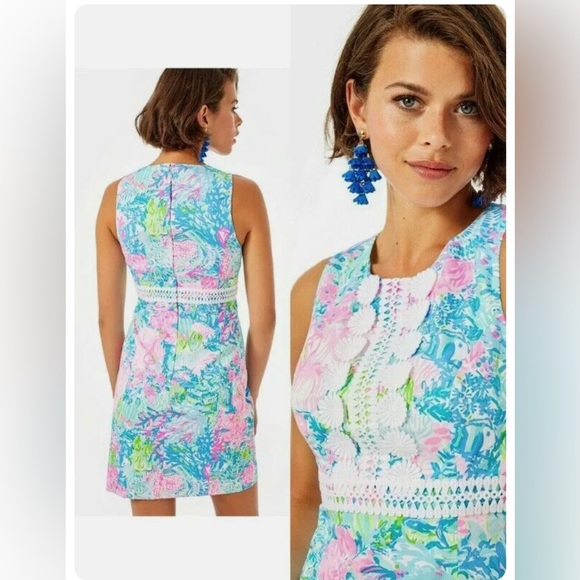 NWT ⭐️ Lilly Pulitzer Railee Shift Dress in Fished my Wish, size 6 - Picture 2 of 4